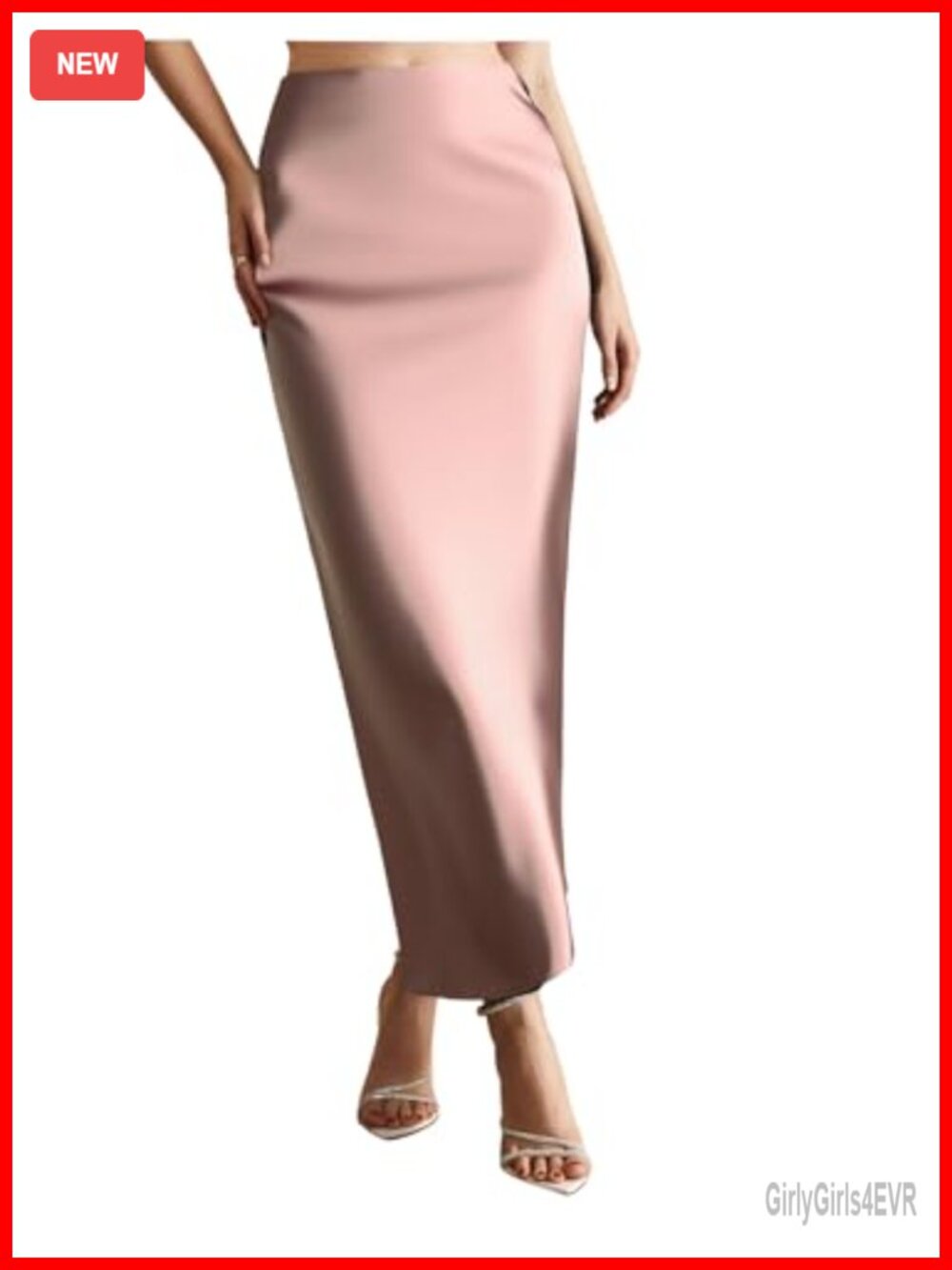 Satin High Waisted Fishtail Maxi Skirt Elegant Formal